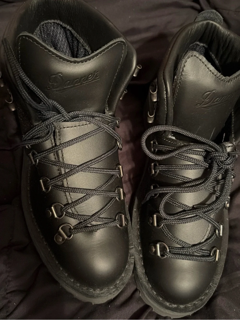 Danner Black Leather Lace-Up Hiking Boots